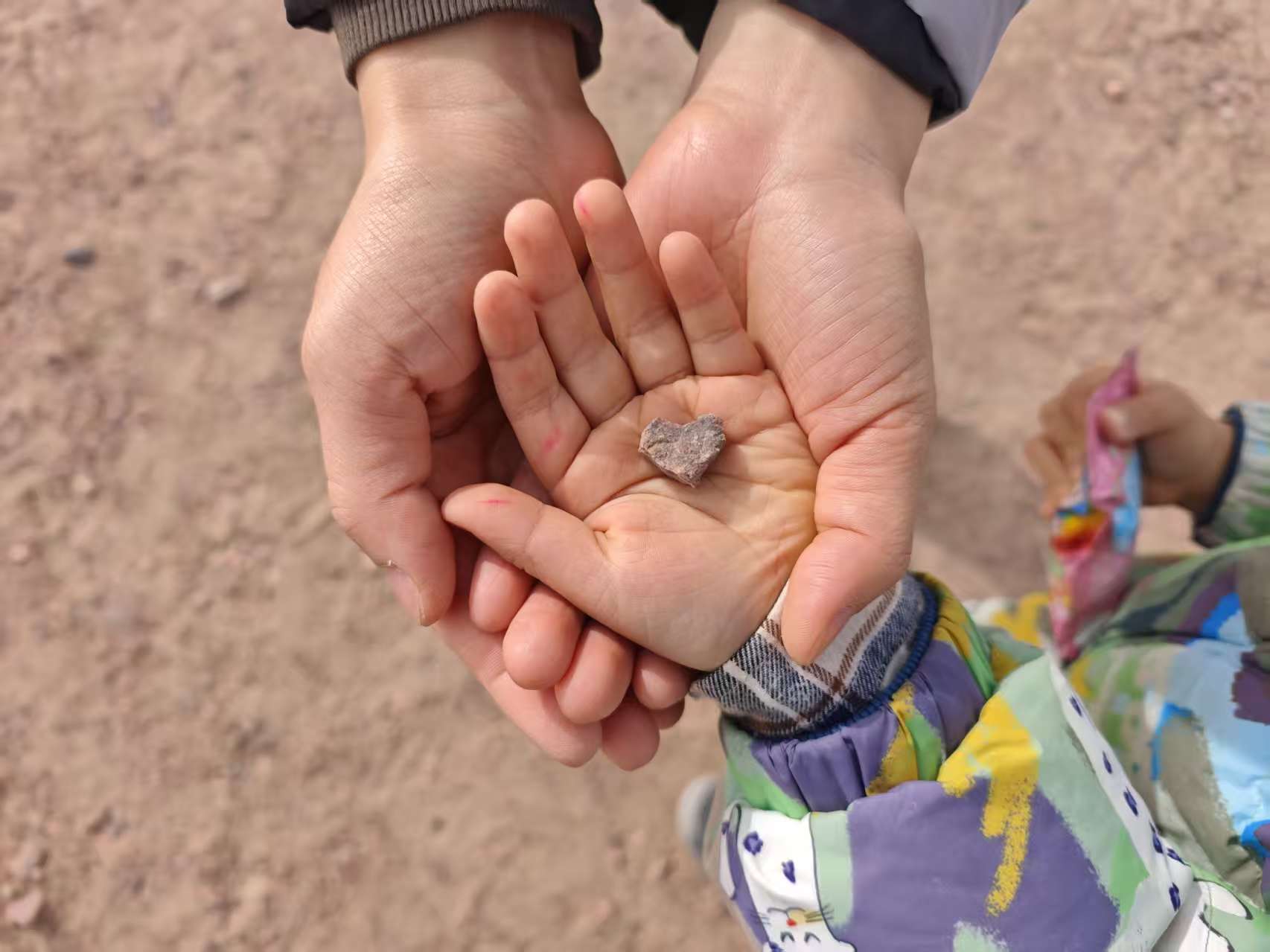 阳关戈壁滩捡到的一块心形石